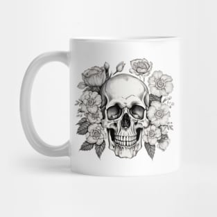 Skull with flowers Mug